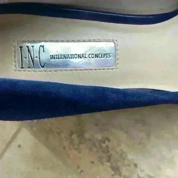 INC royal Blue Suede Classic Pumps3.5” Heel Size9M - Picture 3 of 8